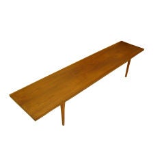 Retro Fine Drexel Walnut Long Board Table Bench
