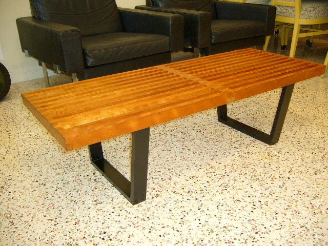 Early George Nelson Slat Bench Table for Herman Miller