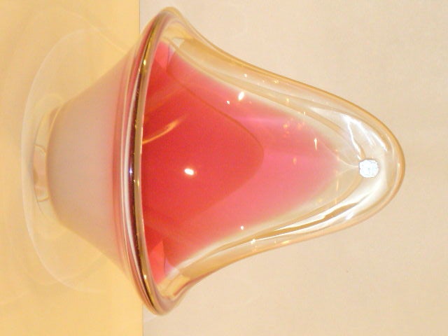 Swedish Large Peter Kedelv Coquille Blown Glass Bowl for Flygsfors