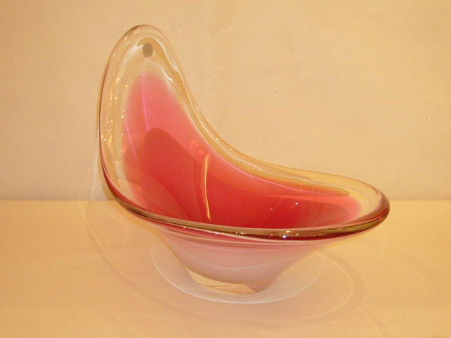 Large Peter Kedelv Coquille Blown Glass Bowl for Flygsfors 3