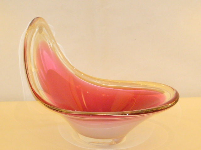 Large Peter Kedelv Coquille Blown Glass Bowl for Flygsfors 6