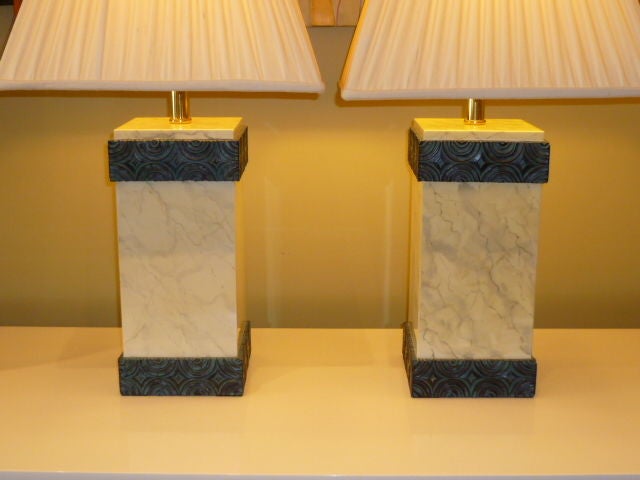 Elegant Maitland-Smith Lacquered Art Deco Style Table Lamps 1