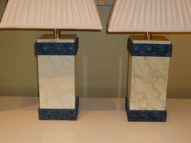 Elegant Maitland-Smith Lacquered Art Deco Style Table Lamps 2