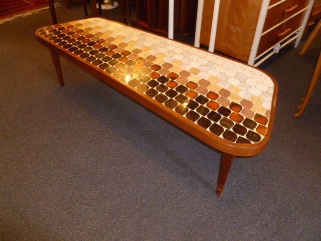 Mid-20th Century Fine 50's Optic Tile Coffee Table Hohenberg Original