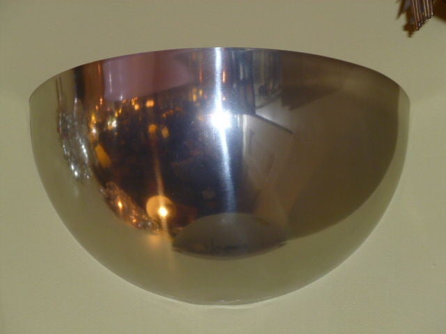 Smart PAIR Brushed Chrome Half Moon Sconces