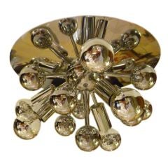 Exciting French Chrome Flush Mount Sputnik Light