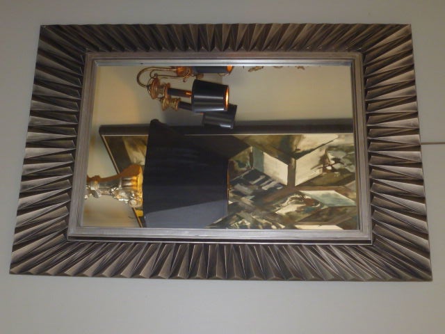 American Superb Modernist Brutal Syroco Mirror