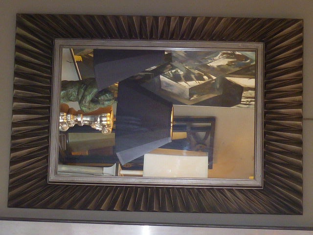 Late 20th Century Superb Modernist Brutal Syroco Mirror