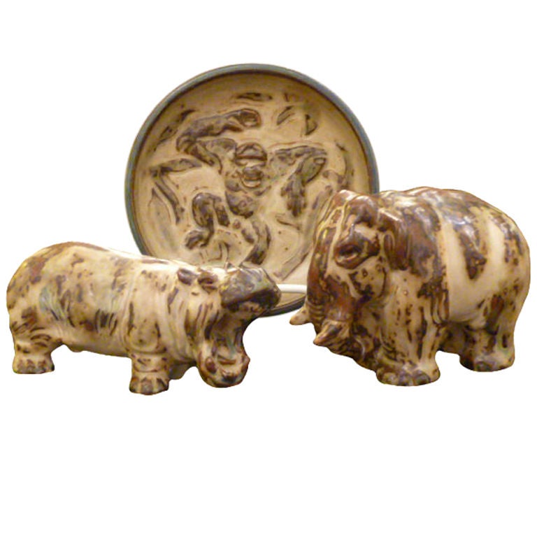 Knud Kyhn Sung Glaze Pottery Animal Figures Denmark