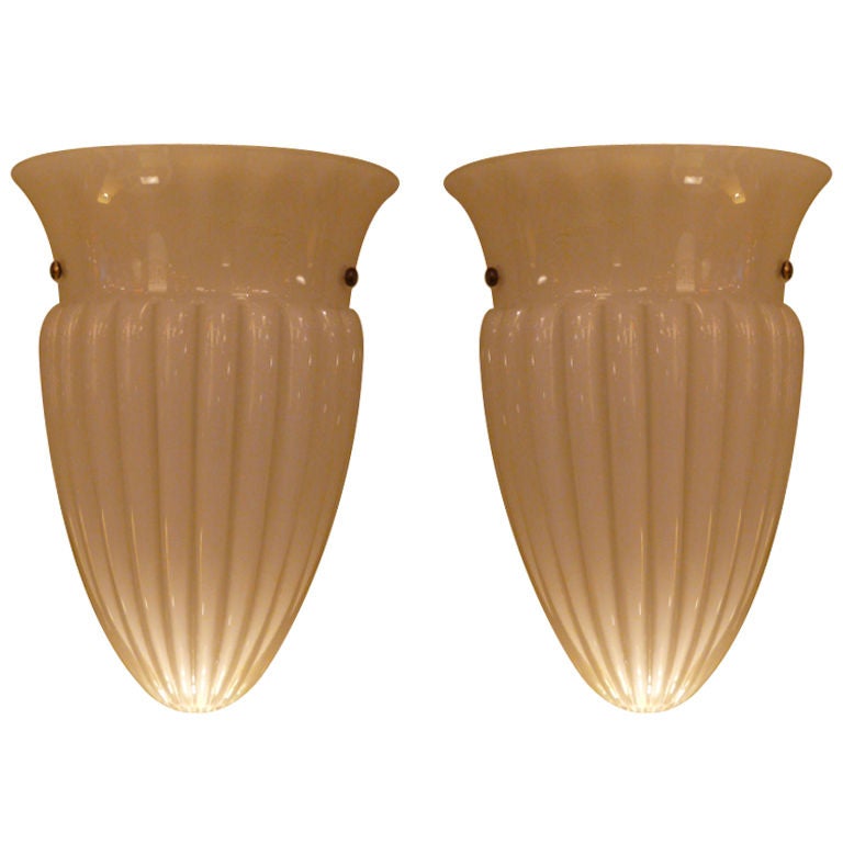 Italian Modern Chic Barovier et Toso Urn Form Sconces Murano 1980s