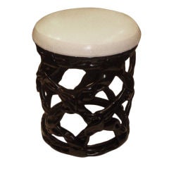 Chic Black Resin Ribbon Stool Seat 3