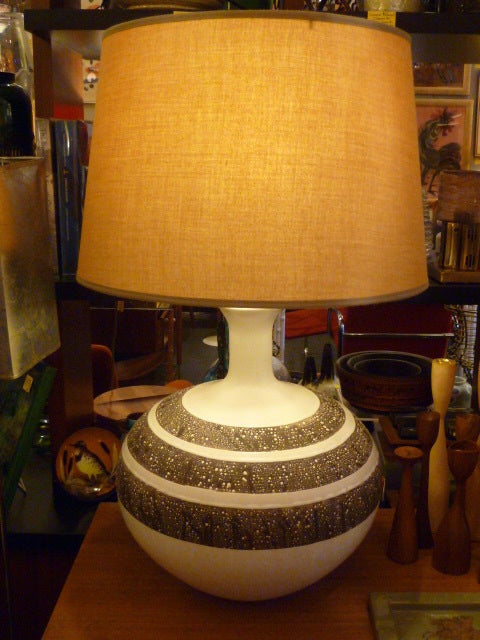 Fat Fun Lava Glaze Pottery Table Lamp, 1960s 1