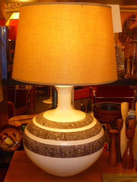 Fat Fun Lava Glaze Pottery Table Lamp, 1960s 2