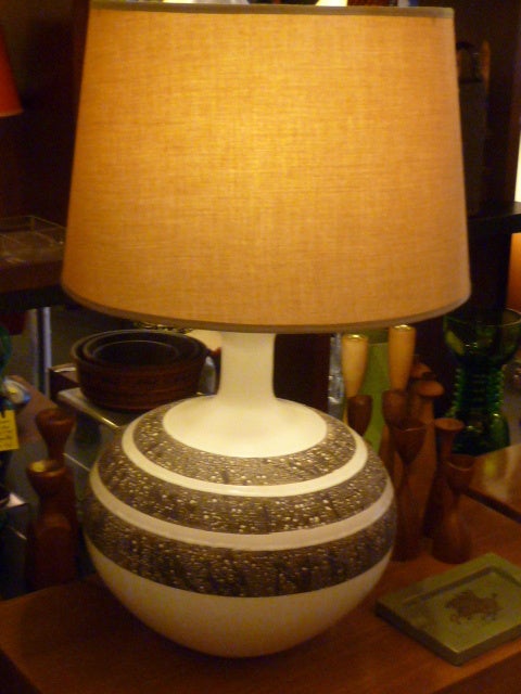 Fat Fun Lava Glaze Pottery Table Lamp, 1960s 3