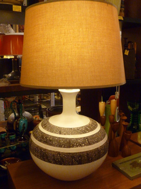 Fat Fun Lava Glaze Pottery Table Lamp, 1960s 4