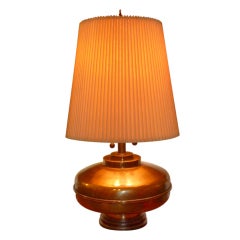 Monumental Fat 60's Brass Hibachi Form Table Lamp