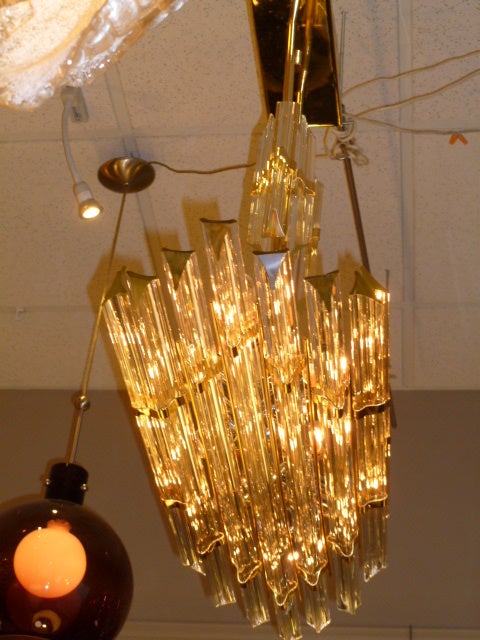Sleek Venini Murano Rectangular Form Chandelier