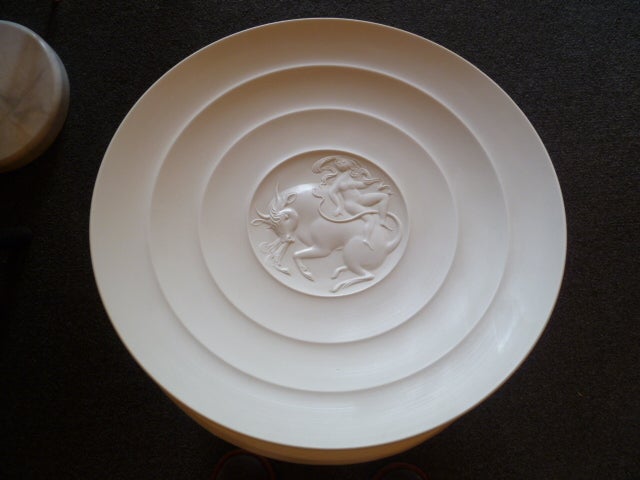 ...SOLD...Stellar Wiinblad creation for Rosenthal.  The form, streamline deco in feeling, the softness of the shadows and surface, divine.  This design in biscuit porcelain is among the first pieces designed by Wiinblad for Rosenthal. Inspired by