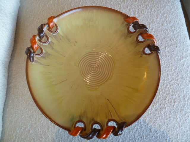 Large 1930's Swedish Pottery Charger Bowl by Harald Ostergren