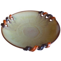 Large 1930's Swedish Pottery Charger Bowl by Harald Ostergren