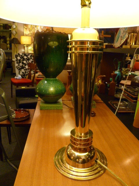 Great Machine Age Deco Style Brass Table Lamp Mutual Sunset 4