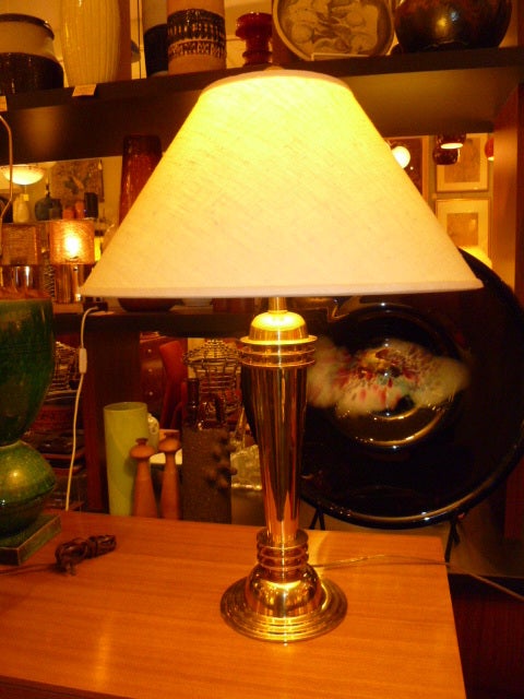 Great Machine Age Deco Style Brass Table Lamp Mutual Sunset 3