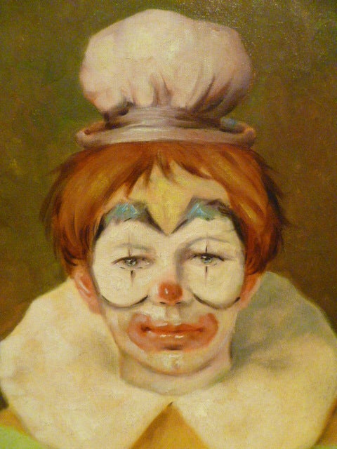 Fine Roncato Clown Italian Oil/Canvas Framed 1