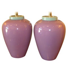 Vintage 80's Memphis Era Oil Jar Table Lamps