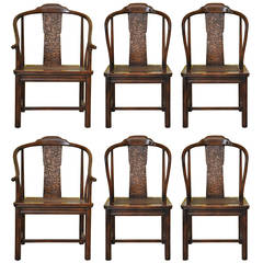 Set of Six Asian Style Chairs by Henredon Furniture