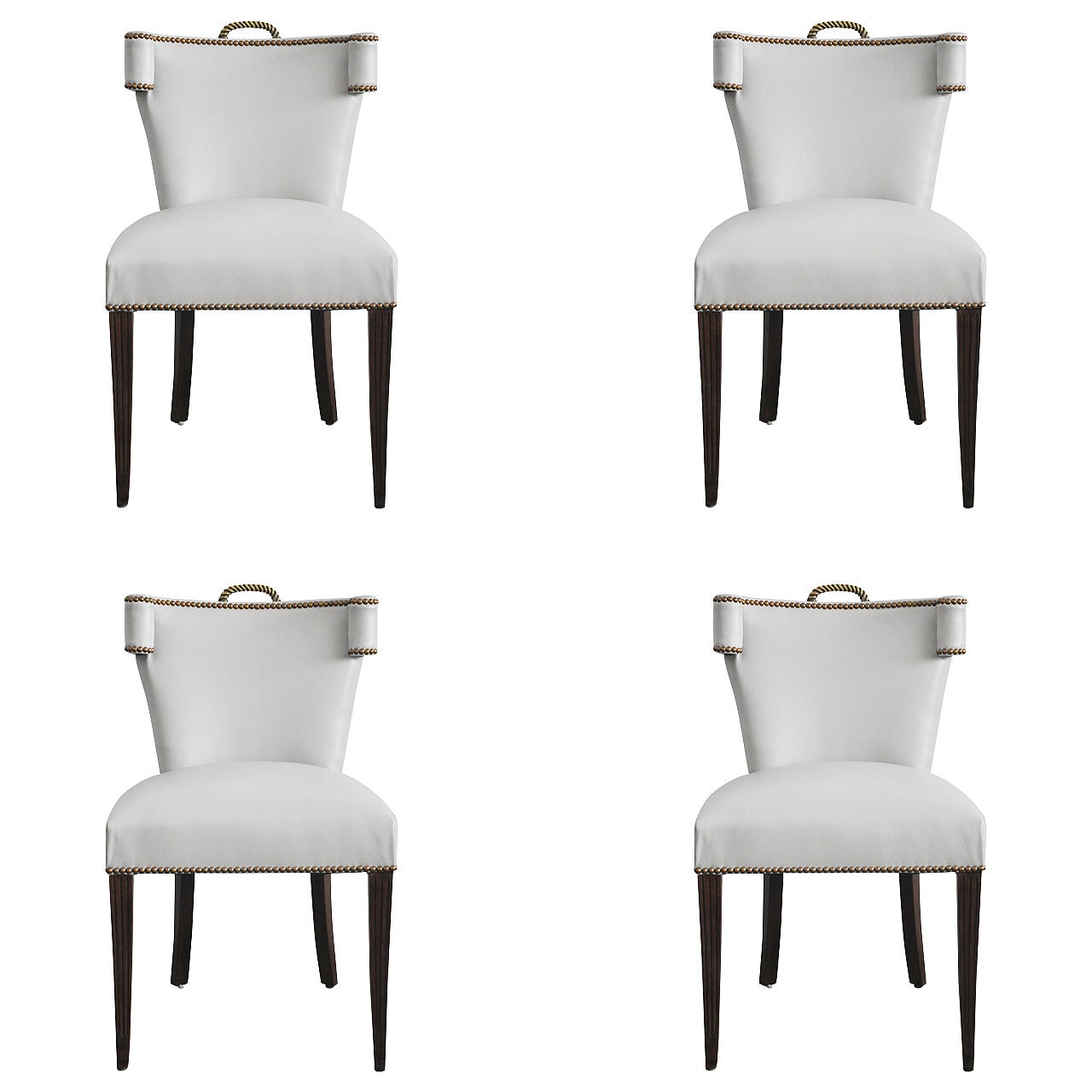 Set of Four Mid-Century Klismos Style Chairs