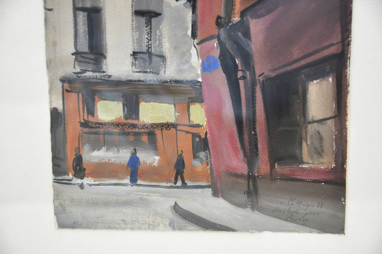 Set of Nine Original Watercolor Paintings of Paris Streets and Buildings 2