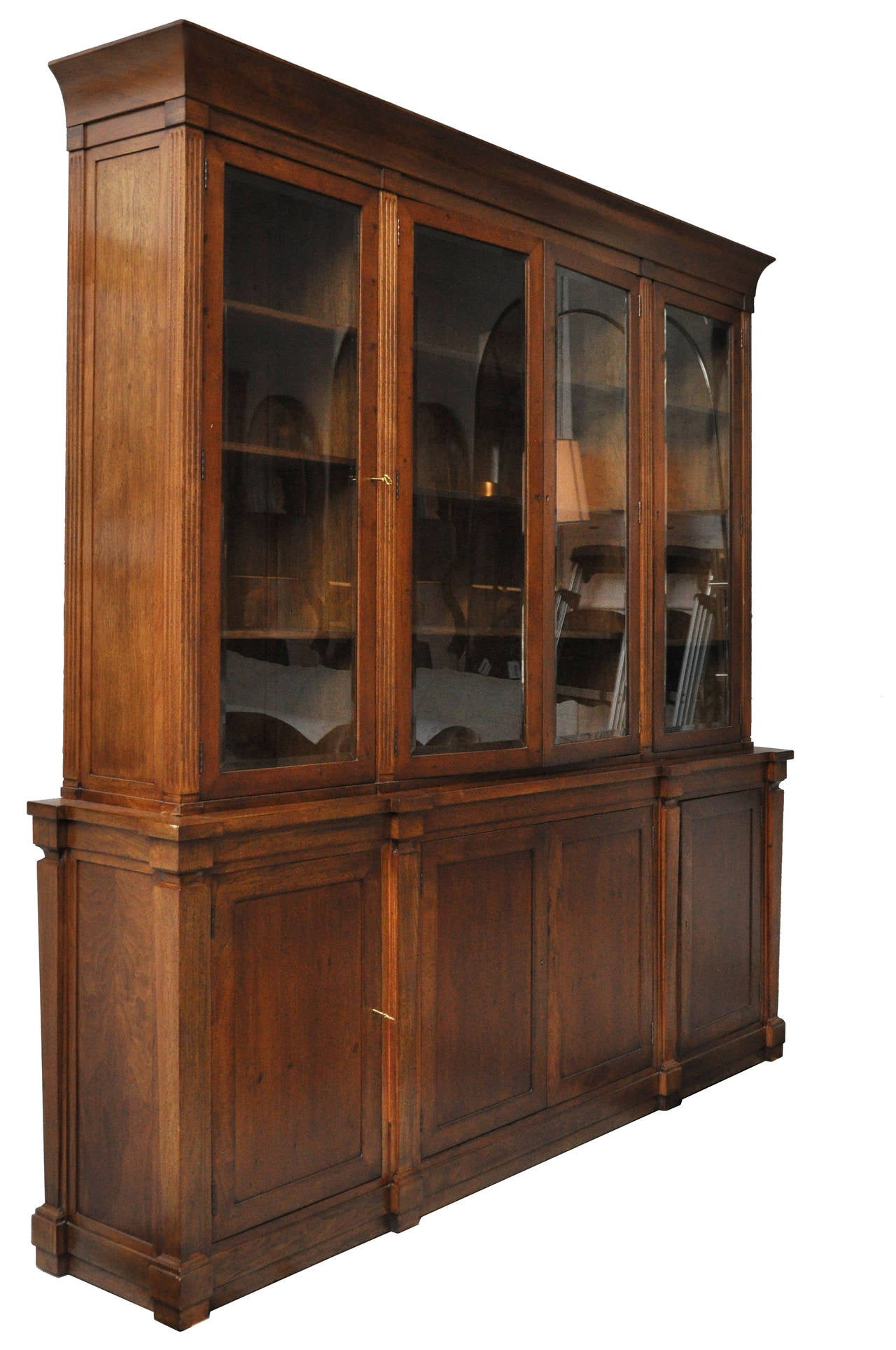 Georgian Styled Breakfront or Library Bookcase 1