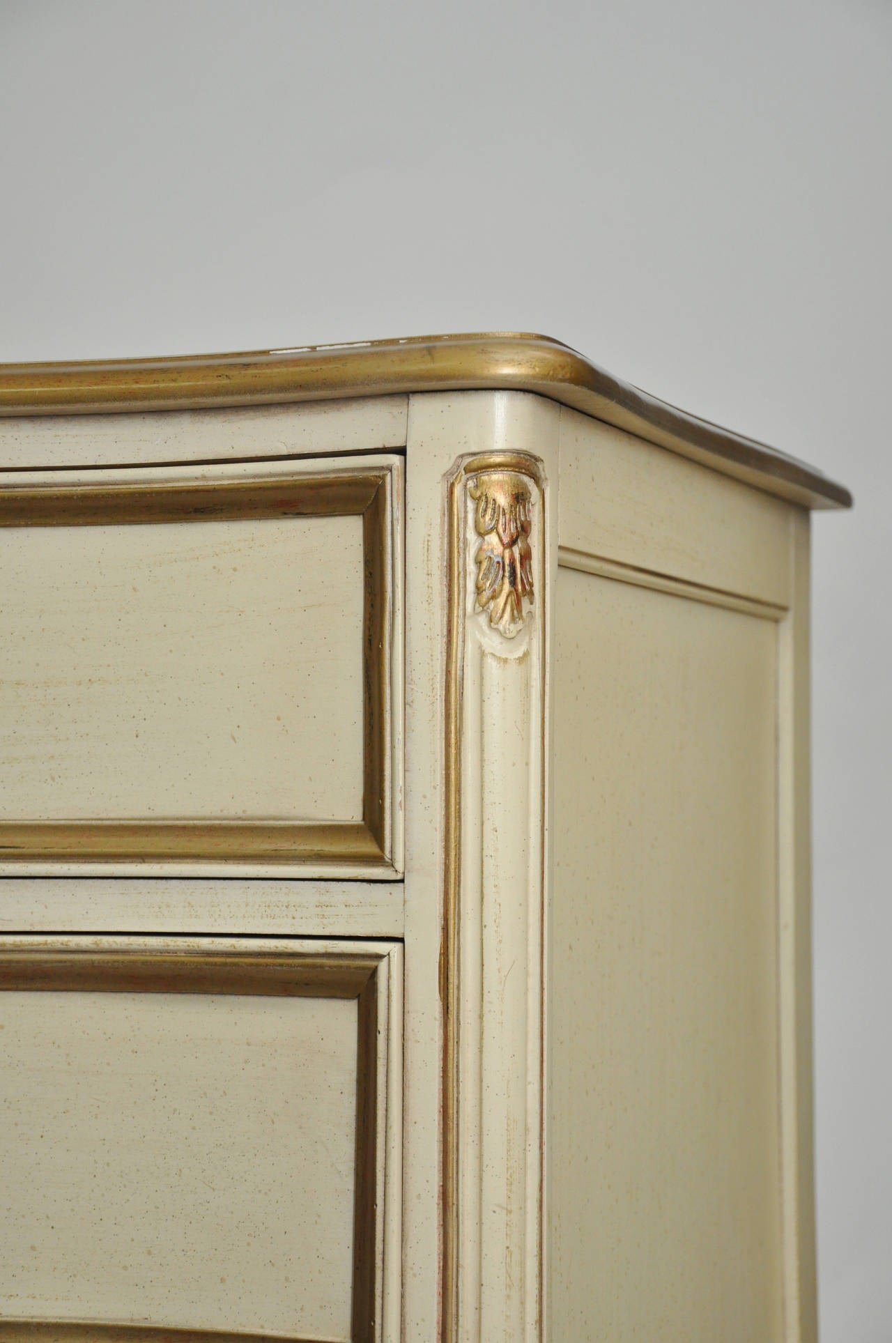 American Henredon French Style Cream and Gold Guild Dresser or Console