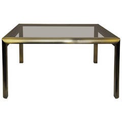 Mastercraft Brass and Smoke Extension Table