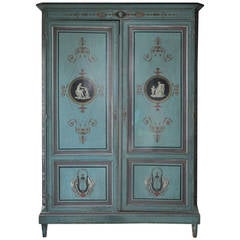 French Painted Directoire Style Armoire