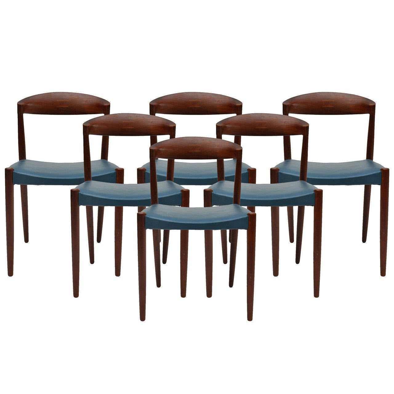 Set of Six Knud Andersen Chairs for J.C.A. Jensen at 1stDibs