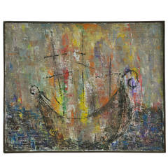 Rendezvous Soon the Secret Seas of Love, Oil Painting by Naomi Lazard, 1960 1