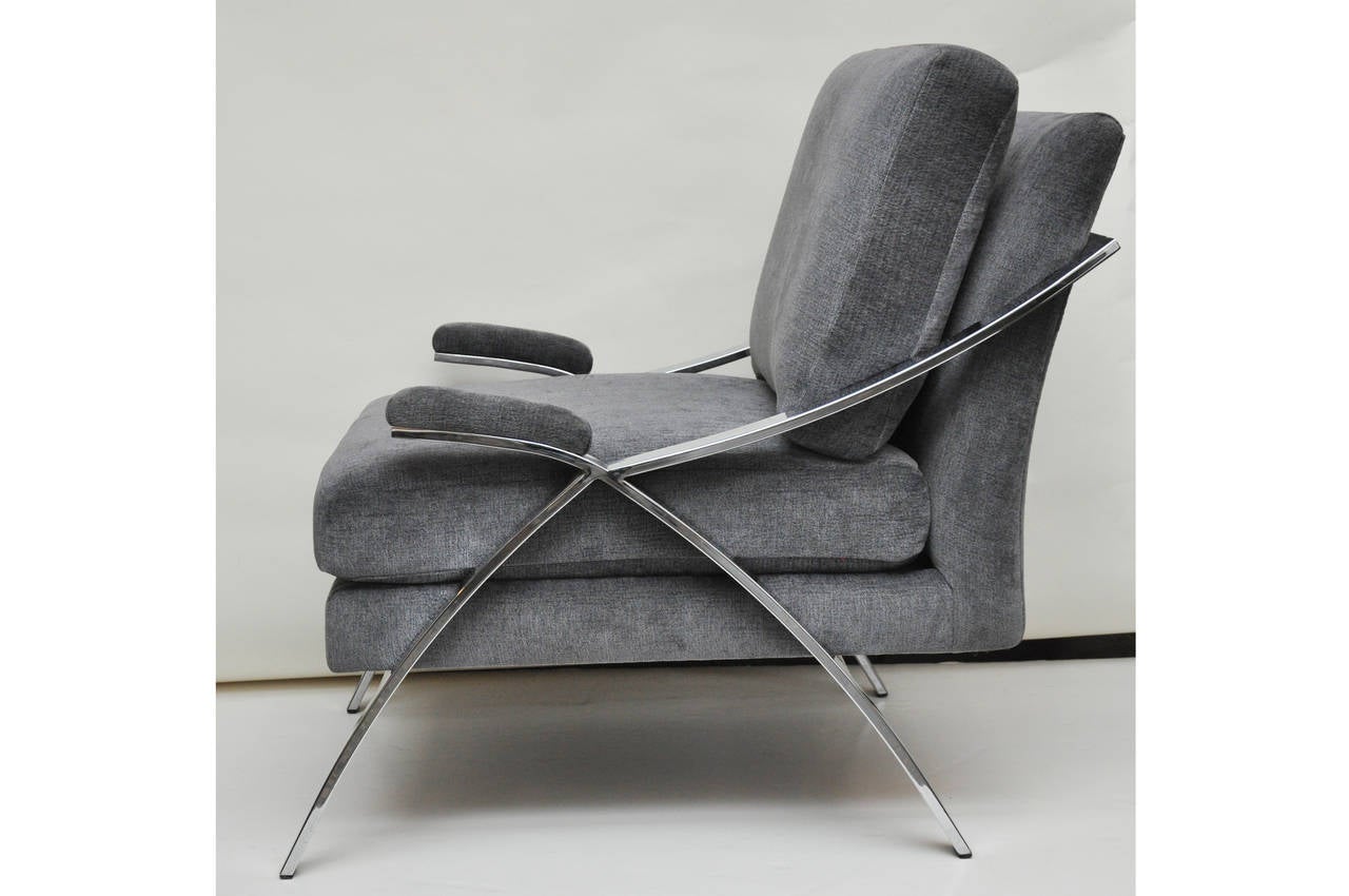 Midcentury Chrome Chair In Excellent Condition For Sale In Geneva, IL