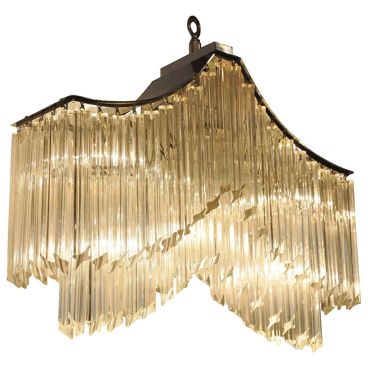 Italian Glass Pagoda Chandelier For Sale at 1stDibs