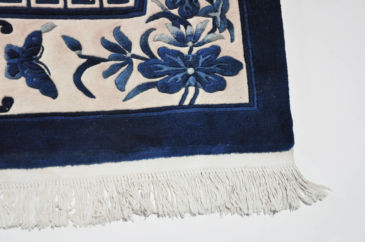 Chinese Blue and White Rug at 1stdibs