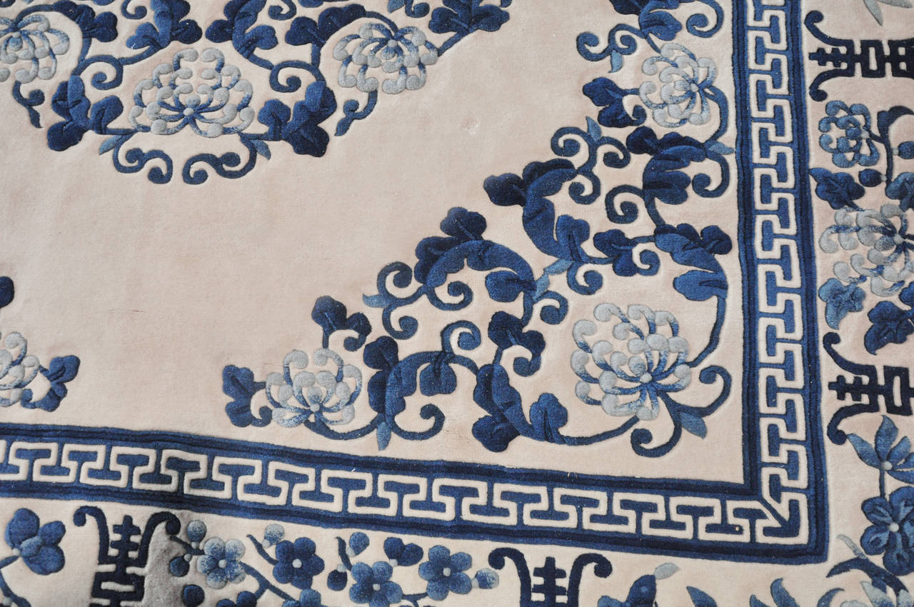 Chinese Blue and White Rug at 1stdibs