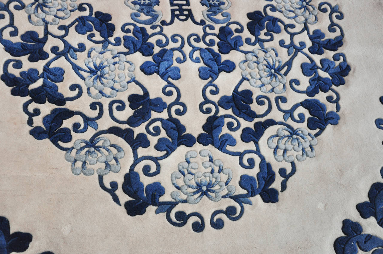 Chinese Blue and White Rug at 1stdibs