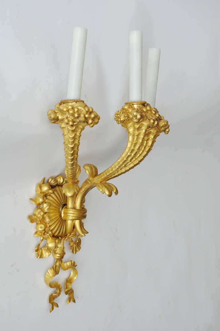 Pair of EF Caldwell Gilded Bronze Sconces 1