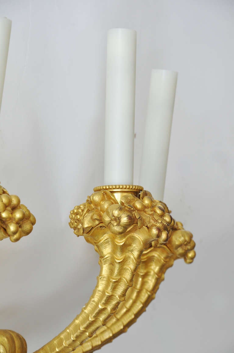 Pair of EF Caldwell Gilded Bronze Sconces 2