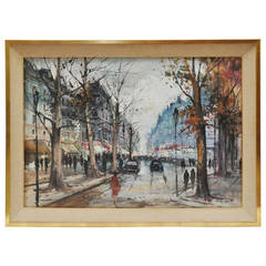 Paris Street Scene Oil Painting