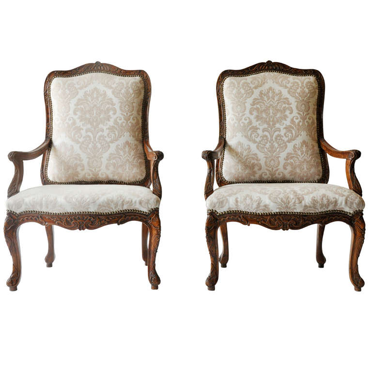 Pair of 18th Century Louis XV Armchairs For Sale