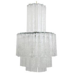 Large Murano Glass Chandelier Four Tiers of Glass