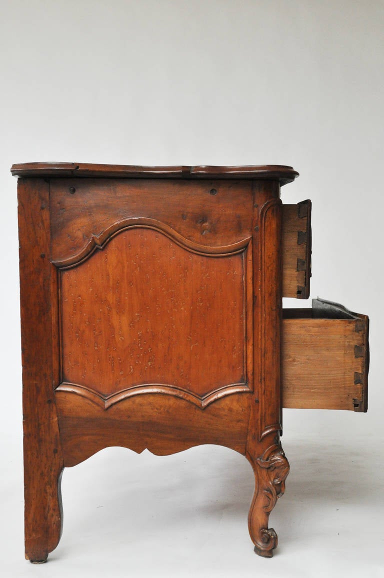 Bronze 18th Century French Walnut Commode For Sale