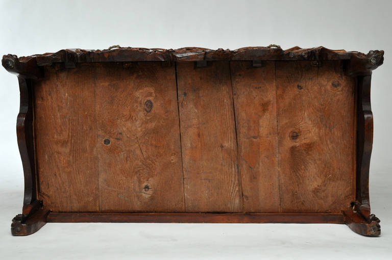 18th Century Walnut Commode Arbalète with Original Bronzes For Sale 3