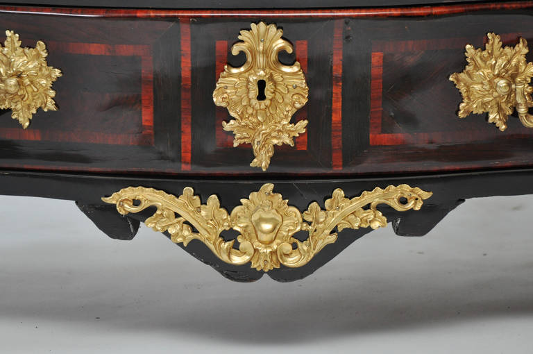 18th Century and Earlier Regence Louis XV Parquetry Commode in Original Bronzes For Sale